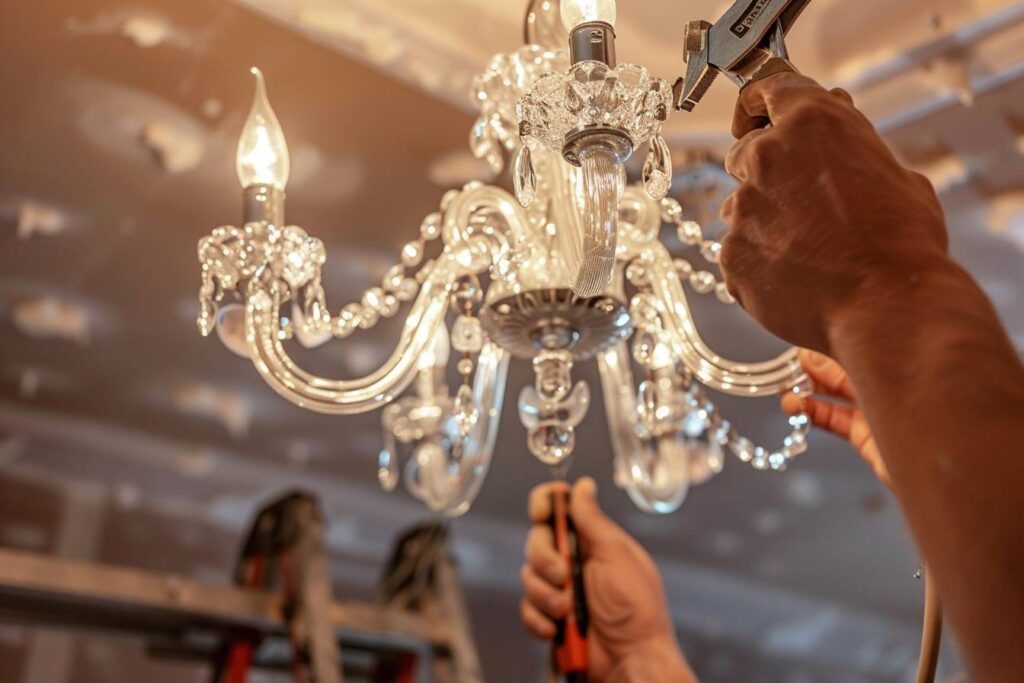 Comment accrocher un lustre au plafond ?