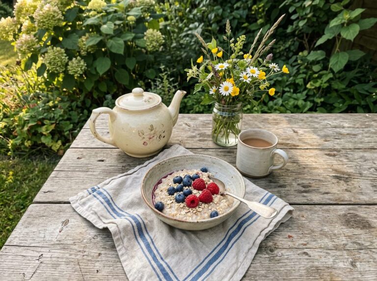 Petit-déjeuner lent au jardin